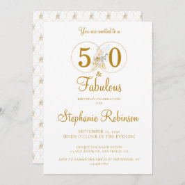 Invitación 50 y Fabulous Gold 50th Birthday Party