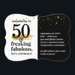Invitación 50 y Fabulous Modern Bold Funny Birthday Party<br><div class="desc">Una divertida invitación para la fiesta de cumpleaños número 50 para el FABULOUS chica de cumpleaños con una tipografía negra y blanca audaz y moderna, y sólo un pequeño purpurina de oro en un sencillo diseño de bloques de color. Se pueden cambiar todos los colores, sólo tiene que hacer clic...</div>
