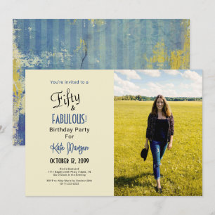 Invitación 50 y FABULOUS Urban Ecru 50th Birthday Party Photo