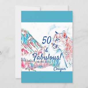Invitación 50 y la fabulosa fiesta de cumpleaños 50 de Cougar