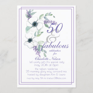 Invitación 50 y la maravillosa y elegante acuarela floral