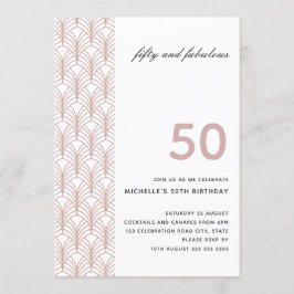 Invitación 50 y magnífico arte Minimalista rosa 50