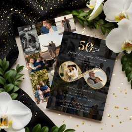 Invitación 50 Years Love Infinity Photo Collage Anniversary