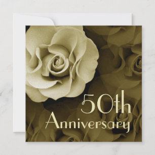 Invitación 50th Anniversary Invitation - GOLD Rose