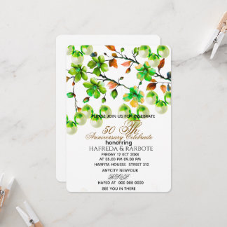 Invitación 50th Anniversary Invitation, Greenery Wedding Anni