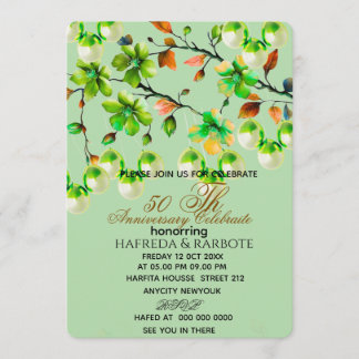 Invitación 50th Anniversary Invitation, Greenery Wedding Anni