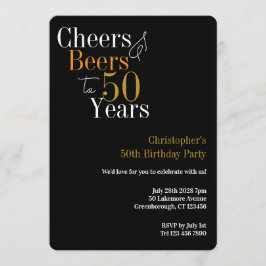 Invitación 50th Birthday Cheers and Beers Party