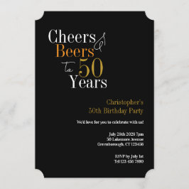 Invitación 50th Birthday Cheers and Beers Party