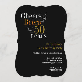 Invitación 50th Birthday Cheers and Beers Party