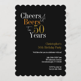 Invitación 50th Birthday Cheers and Beers Party