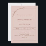 Invitación 50th birthday dusty blush pink simple modern<br><div class="desc">Celebrate a milestone in style with this elegant 50th birthday invitation in dusty blush pink. Designed for a sophisticated and memorable celebration, this invitation features a clean, modern layout with a delicate script detail and subtle heart accent for a feminine and timeless touch. Perfect for women celebrating their 50th birthday,...</div>