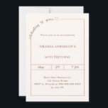 Invitación 50th birthday ivory simple modern<br><div class="desc">Celebrate a milestone in style with this elegant 50th birthday invitation in soft ivory. Designed for a sophisticated and memorable celebration, this invitation features a clean, modern layout with a delicate script detail and subtle heart accent for a feminine and timeless touch. Perfect for women celebrating their 50th birthday, this...</div>