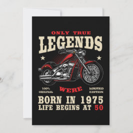 Invitación 50th Birthday Man Biker Motorcycle Chopper 1975