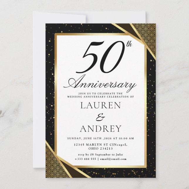 Invitación 50th Wedding Anniversary Invitation (Anverso)
