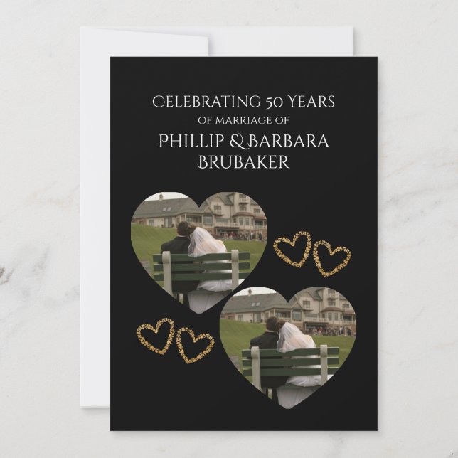 Invitación 50th Wedding Anniversary Party Modern Simple Photo (Reverso)