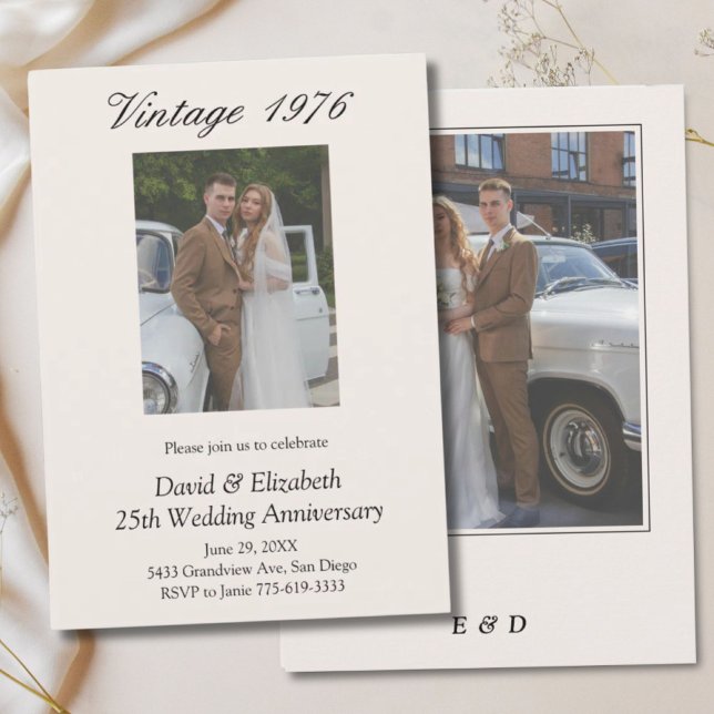 Invitación 50th Wedding Anniversary Party Vow Renewal 2 Photo (50th Wedding Anniversary Invitation)