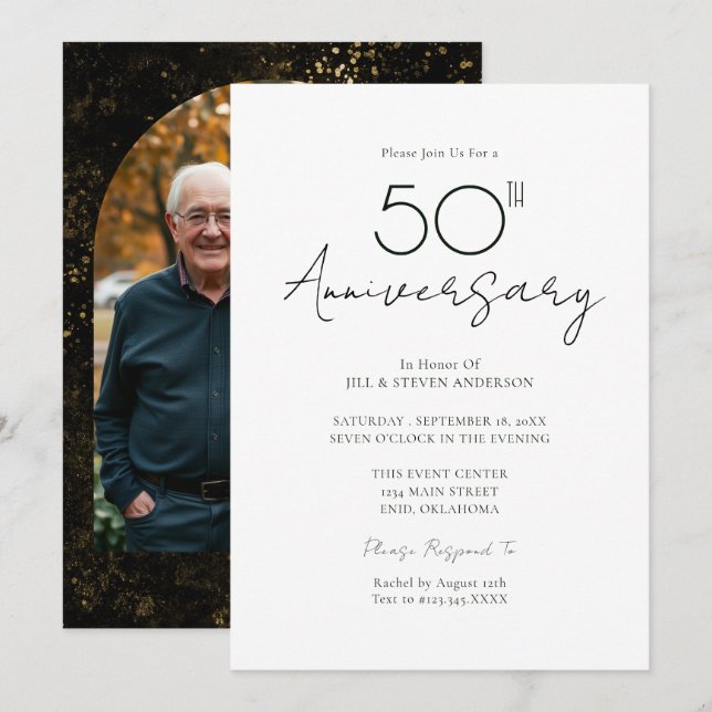 Invitación 50th Wedding Anniversary Photo (Anverso / Reverso)