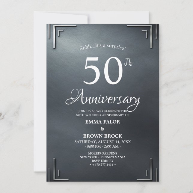 Invitación 50th Wedding Anniversary Surprise Invitation (Anverso)