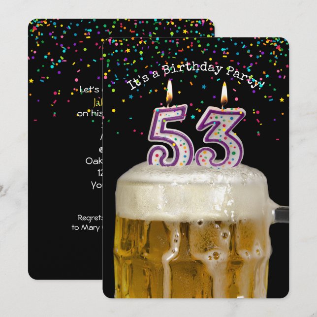 Invitación 53.ª Fiesta de Cervezas de Cumpleaños (Anverso / Reverso)