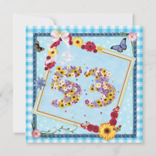 Invitación 53.ª fiesta de cumpleaños Flores de invitación, ma