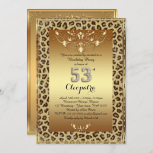 Invitación 53.o, fiesta de cumpleaños 53.a, oro real del