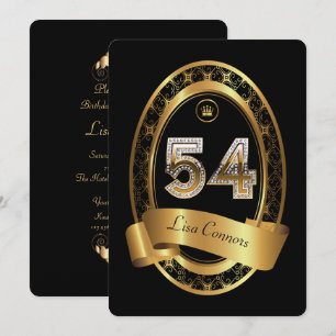 Invitación 54, hombre de fiesta de cumpleaños, color elegante