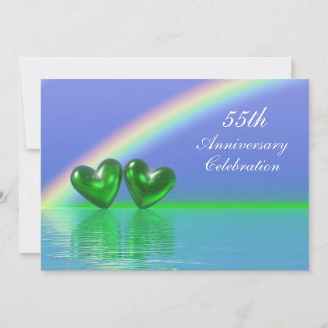 Invitación 55º Aniversario Corazones Esmeralda (Anverso)