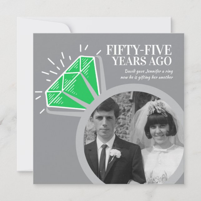 Invitación 55º aniversario del anillo esmeralda fiesta dos fo (Anverso)
