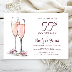 Invitación 55.º Aniversario Boda Champagne