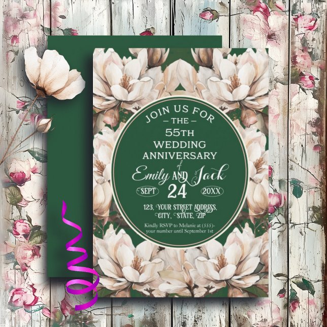 Invitación 55.º Aniversario Boda Magnolias (Subido por el creador)