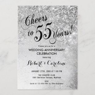 Invitación 55° aniversario Boda Silver