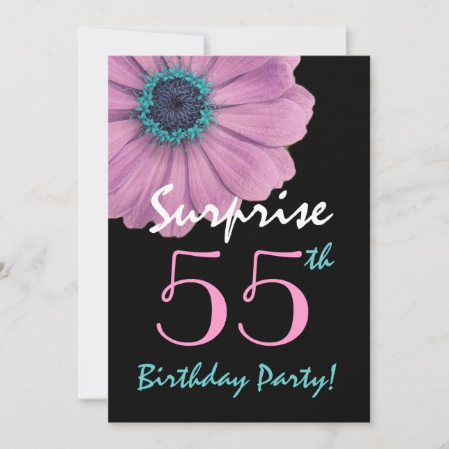 Invitación 55 Aniversario sorpresa Bonito Rosa (Anverso)