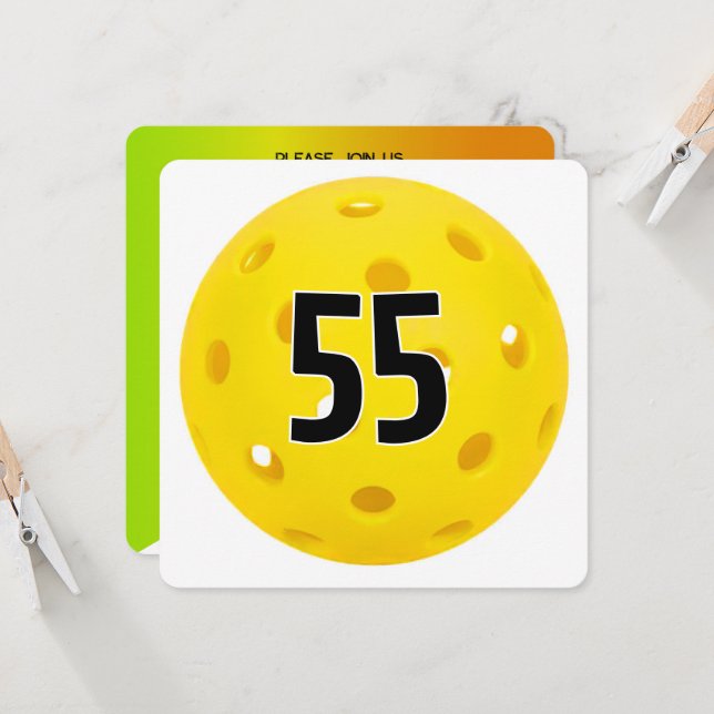 Invitación 55th Birthday Pickleball Party (Anverso/Reverso In Situ)