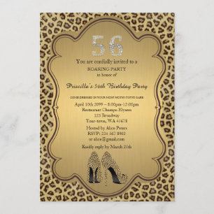 Invitación 56.ª Fiesta de cumpleaños 56.º Zapatos de tacones