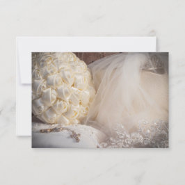 Invitación 5882-Bouquet con anillos, velo y cruz