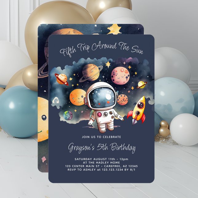 Invitación 5.ª fiesta de cumpleaños Planetas de ultramar (Subido por el creador)