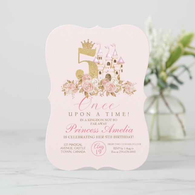 Invitación 5.º Aniversario del Castillo de la Princesa de Oro (Anverso de pie)