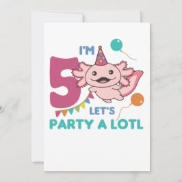 Invitación 5.º cumpleaños Axolotl 5 años Sweet Axolotls