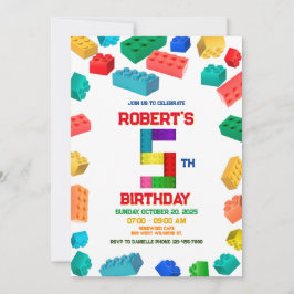 Invitación 5.º cumpleaños de los bloques de construcción