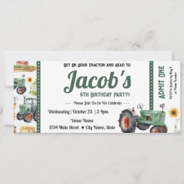 Invitación 5.º Cumpleaños Obtén tu boleto de Tractor