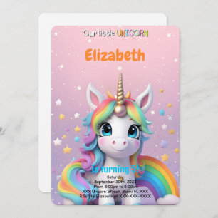 Invitación 5.º cumpleaños Unicornio