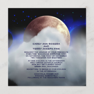 Invitación 5,25" x 5,25" planetas del espacio que casan la