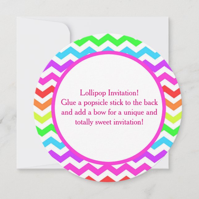 Invitación 5,25 x del cumpleaños del Lollipop (Anverso)