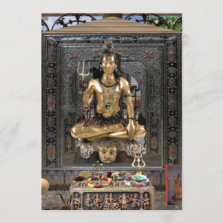 Invitación 5" del templo hindú #2 de señor Shiva x