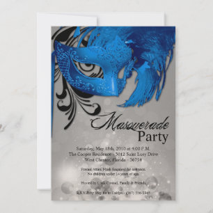 Invitación 5 días a la semana Dulce Mascarada Azul 16 cumplea