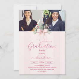 Invitación 5 fotos de la celebración del Grado de Bow Rosa