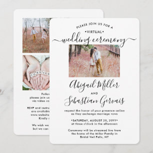 Invitación 5 Fotos Transmisión en Vivo de Boda Virtual a Dist