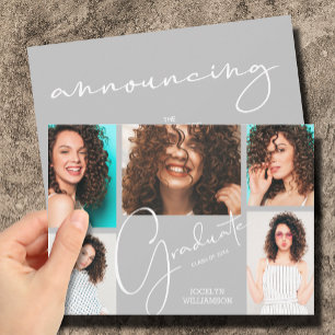 Invitación 5 Graduación gris fotográfica