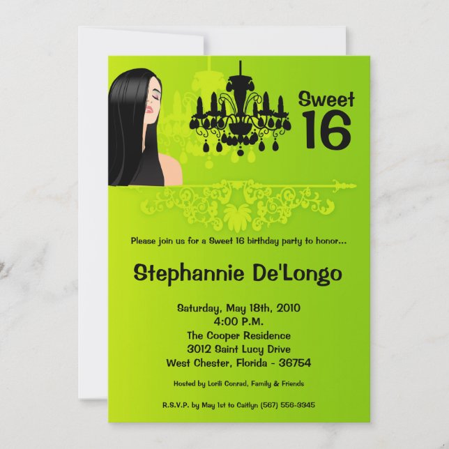 Invitación 5 horas al día, 7 días a la semana, Chica dulce y  (Anverso)