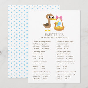 Invitación 5 Little Ducks Baby Trivia   Boy Baby Shower